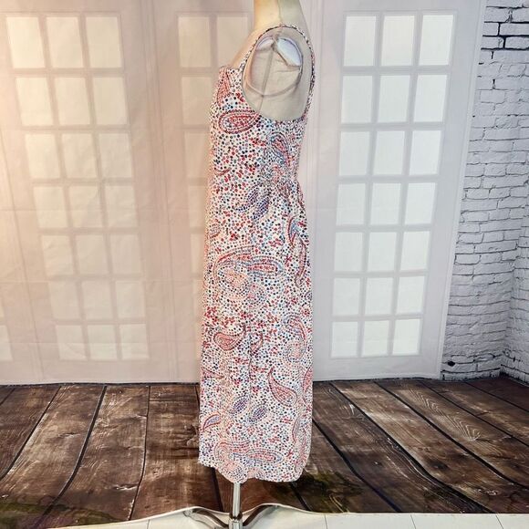 🔥5/25 sale🔥 Sage collective white red blue floral paisley sundress size 8 - Picture 7 of 10
